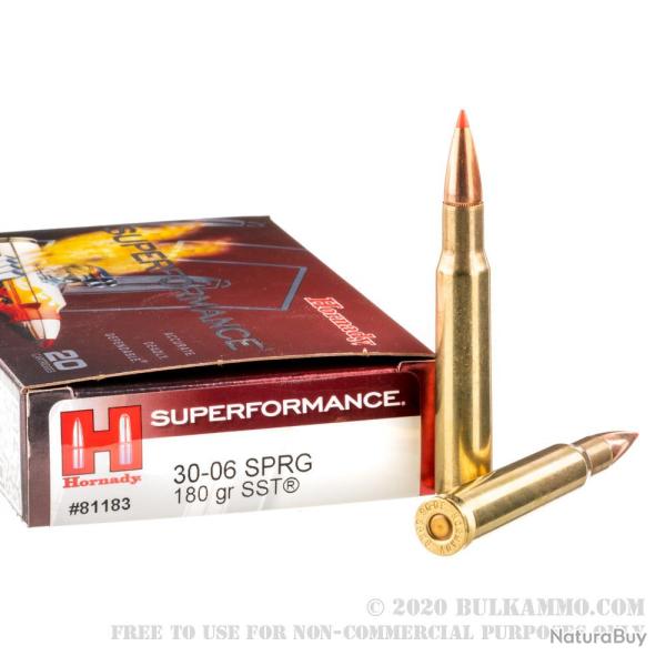 Cartouches HORNADY 30-06 SPRINGFIELD SST 180grs SUPERFORMANCE - Boite de 20 units