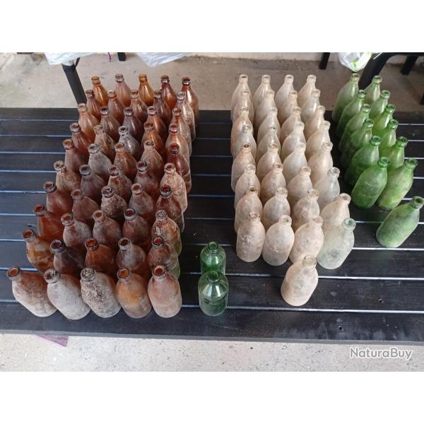 bouteilles de . Bi�res et sodas pur jus  a nettoyer (ATTENTION  PRIX  POUR 5 BOUTEILLES  UNIQUEMENT