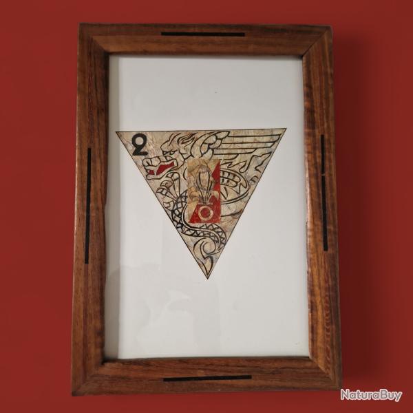 Cadre Rare Insigne Artisanat Indochine - Dragon L�gion �trang�re 2e BEP / 2e REP