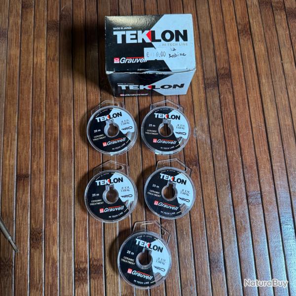 TOP PRIX DESTOCKAGE LOT P�CHE 5 BONINES FIL TEKLON 25 M�TRES CERAMIC