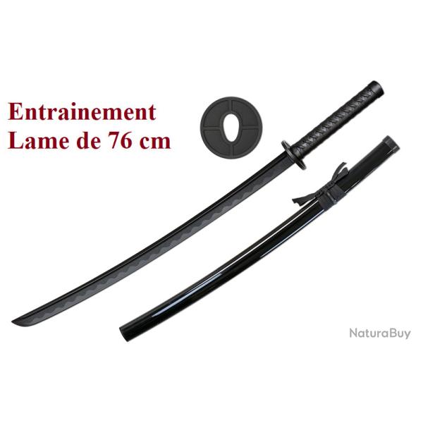 Katana Noir d'entrainement lame de 76 cm