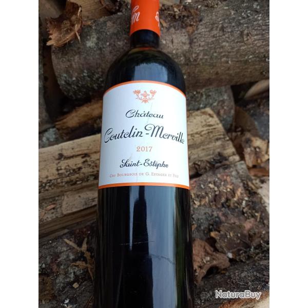 Superbe bouteille de vin St. Estphe Cru Bourgeois Chteau Coutelin-Merville 2017