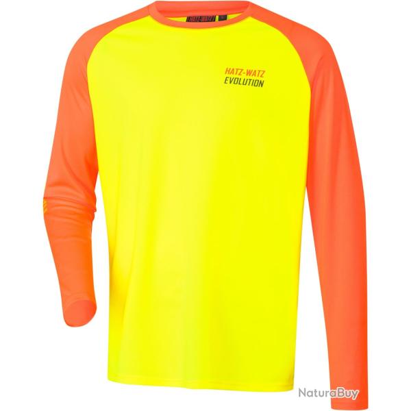 T shirt  manches longues Hatz Watz Evolution Couleur HiVis Orange HiVis jaune