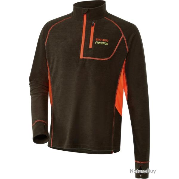 T shirt manches longues Mid X Hatz Watz Evolution Couleur Vert Orange fluo