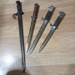 Lot de baïonnettes à compléter et restaurer
