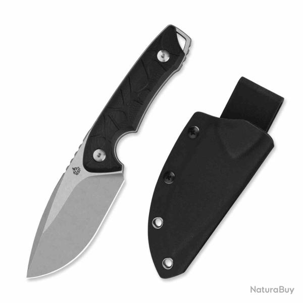 Couteau QSP Tiny Tot Black Lame Acier 10Cr15MoV Drop Point Manche G10 tui Kydex QS169A1