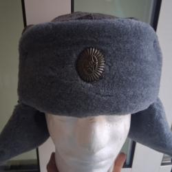 CHAPKA-OUCHANKA CHAPEAU MILITAIRE TAILLE 58 SOLDAT ARM&Eacute;E DE TERRE NOS URSS 1986