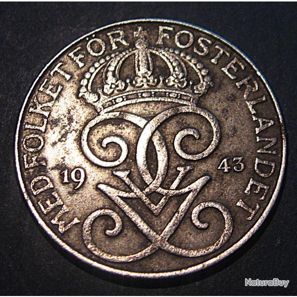 Suede, piece de 5 ore 1943  diametre 27,3 mm