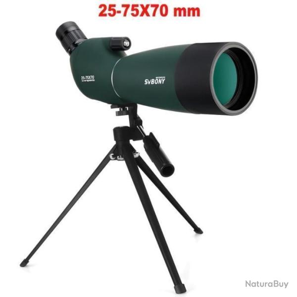 Longue Vue SV28 25-75x70 +Tr�pied Zoom Prisme BK4 T�lescope Etanche Chasse Outdoor