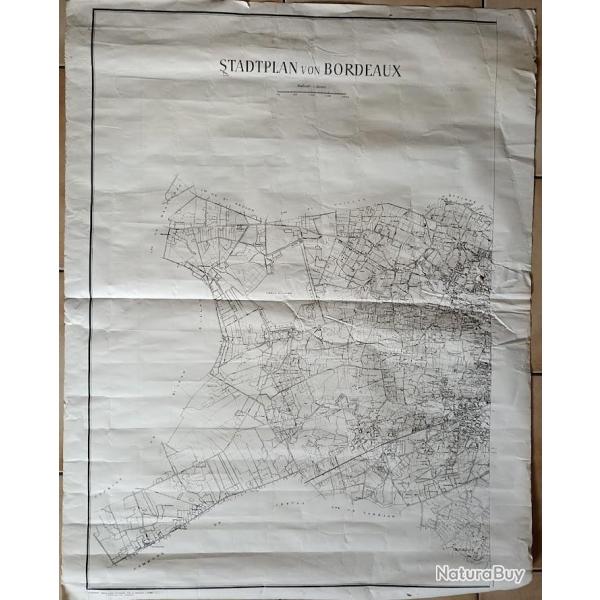 Carte double face Allemande Bordeaux M�rignac / Prades 1940 WW2