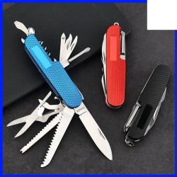 Couteau multifonction noir polyvalent 11 en 1 en inox &agrave; personnaliser