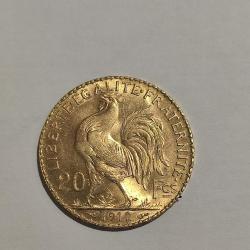 Pi&egrave;ce 20 Francs OR coq Marianne de 1912