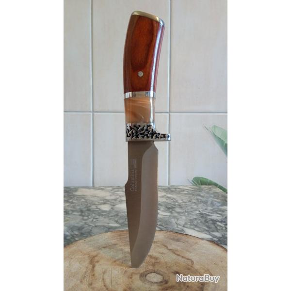 Joli couteau manche bois nacr chasse pche camping survie neuf