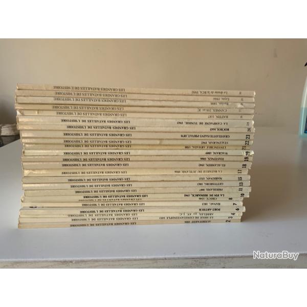 Lot de 24 livres  . Les grandes batailles de l'histoire