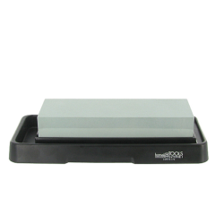 Homey's 2sTone - Pierre &agrave; aiguiser grain fin et moyen avec support