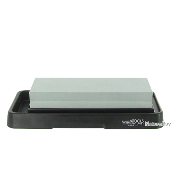 Homey's 2sTone - Pierre � aiguiser grain fin et moyen avec support