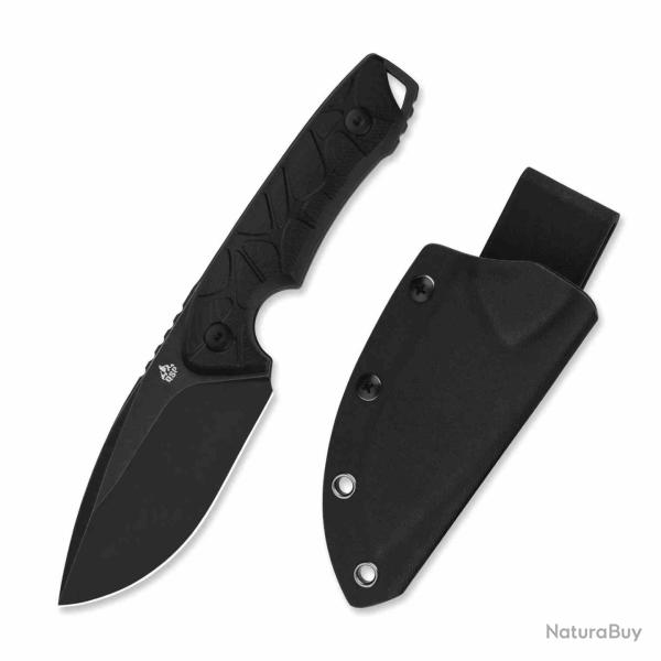Couteau QSP Tiny Tot Black Lame Acier 10Cr15MoV Blk Drop Point Manche G10 tui Kydex QS169A2