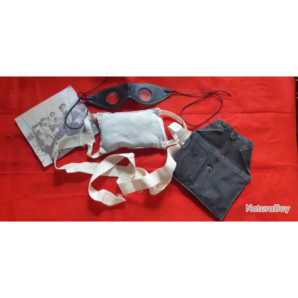 COMPRESSE Mle C1 1915 avec lunettes Cuir et sachet de transport imperm�abilis�