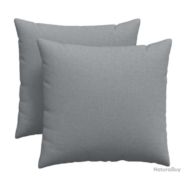 Coussins canap� tissu gris clair 45x45 cm avec housses amovibles