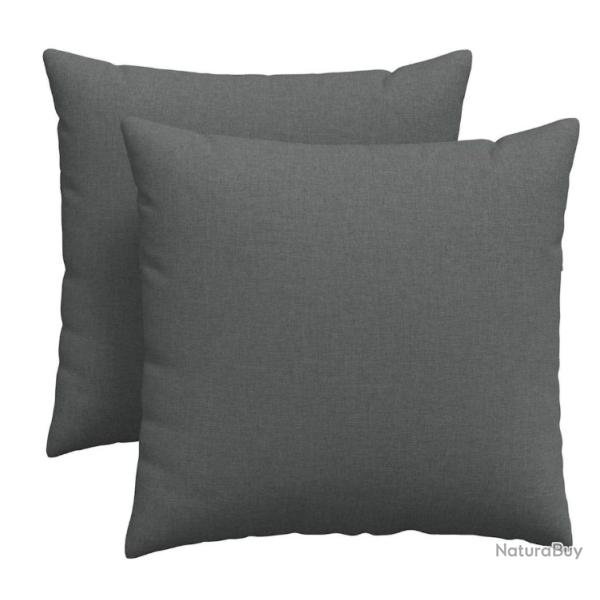 Coussins canap� tissu gris fonc� 45x45 cm avec housses amovibles