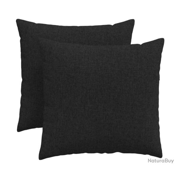 Coussins canap� tissu noir 45x45 cm avec housses amovibles