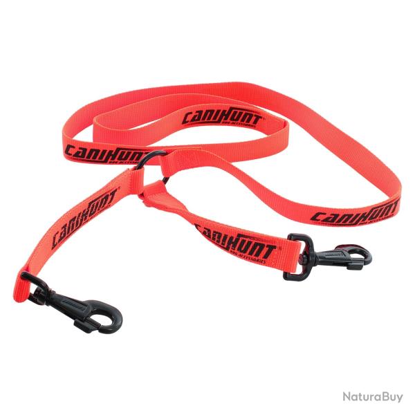 Laisse doubleur HUNTER FIRST pour chien orange 150cm