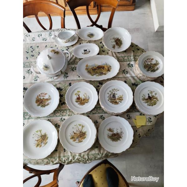 Vaisselle chasse porcelaine
