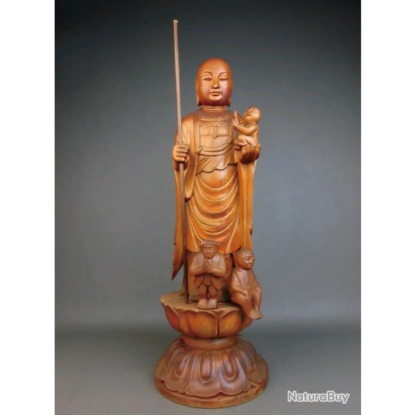 Grand Bouddha en bois sculpt� 53 cm