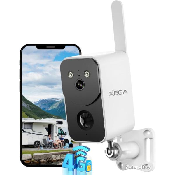 Camra de Surveillance 4G LTE avec Carte SIM 10000mAh Batterie - Portable sans Fil Extrieur Intrie
