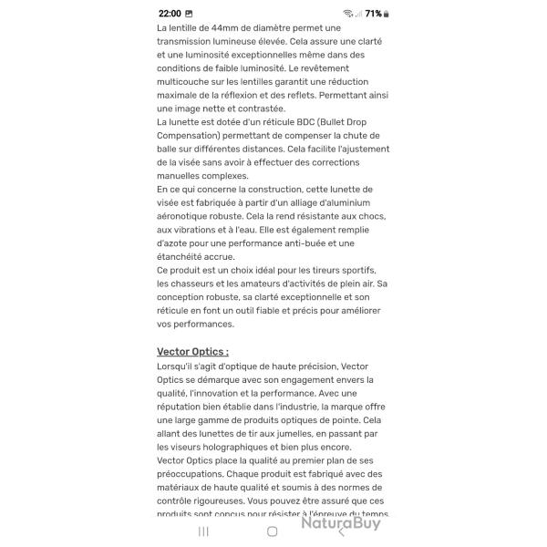 Lunettes vector optics6-18x44