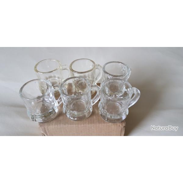 6 verres � Anse � digestif petit mod�le
