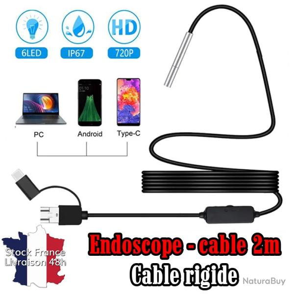 Endoscope diam�tre 3,9mm �clairage int�gr� c�ble rigide - 2m - Stock France