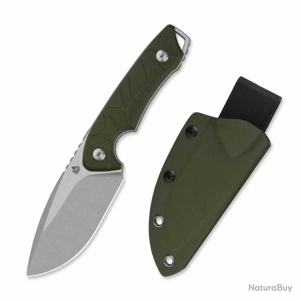 Couteau QSP Tiny Tot OD Green Lame Acier 10Cr15MoV Drop Point Manche G10 tui Kydex QS169B1