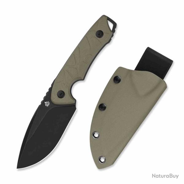 Couteau QSP Tiny Tot Sand Lame Acier 10Cr15MoV Blk Drop Point Manche G10 tui Kydex QS169C2
