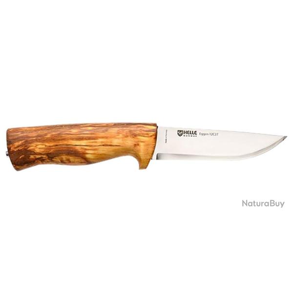 Couteau droit HELLE eggen manche en bouleau lame 101mm + �tui en cuir