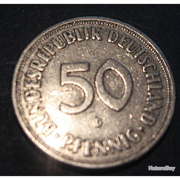 Allemagne, piece de 50 pfennigs 1950 ttb