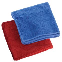 Serpill&egrave;res pour balai en microfibre bleues et rouges Lot de 4