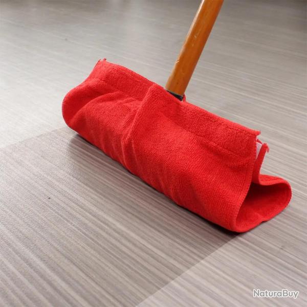 Serpillres pour balai en microfibre bleues et rouges Lot de 4