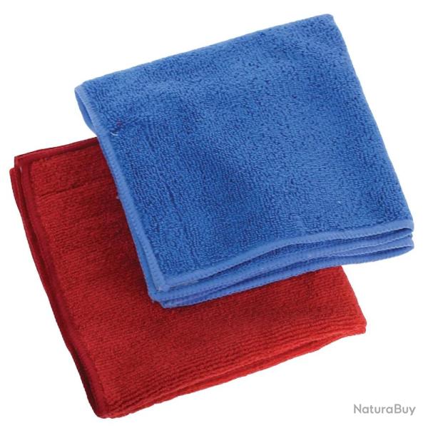 Serpill�res pour balai en microfibre bleues et rouges Lot de 4
