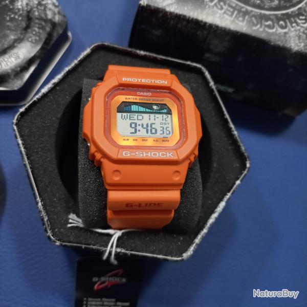 Montre Casio G-SHOCK orange - indicateur de mar�e  neuve