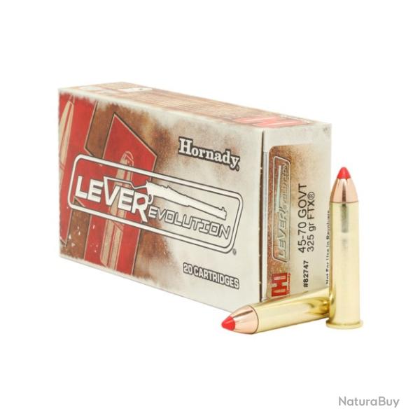 HORNADY 45-70GOVT 325 GR FTX lever evolution cartouches munitions bte20