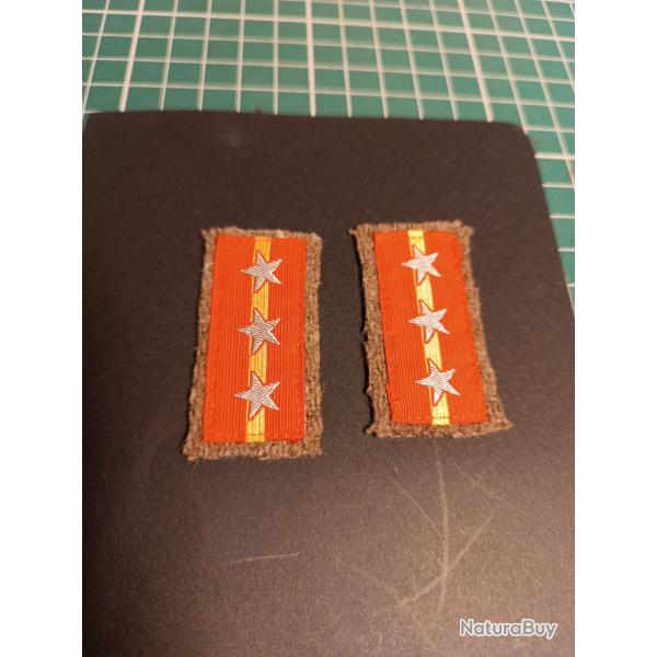 IJA Japan Militaria Pattes De Col Sergeant Major Originaux