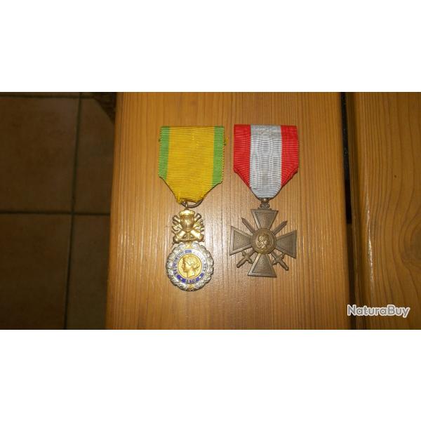 medaille militaire et croix de guerre TOE