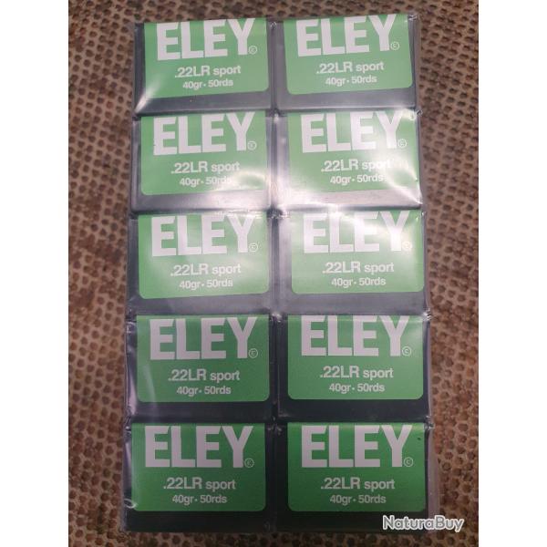 500 cartouches ELEY mod�le SPORT de 22 LR � balle plomb de 40 grains ( lire l'annonce svp )