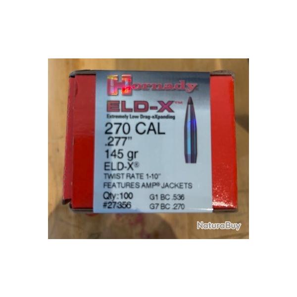Ogives Hornady ELDX 270/145gr