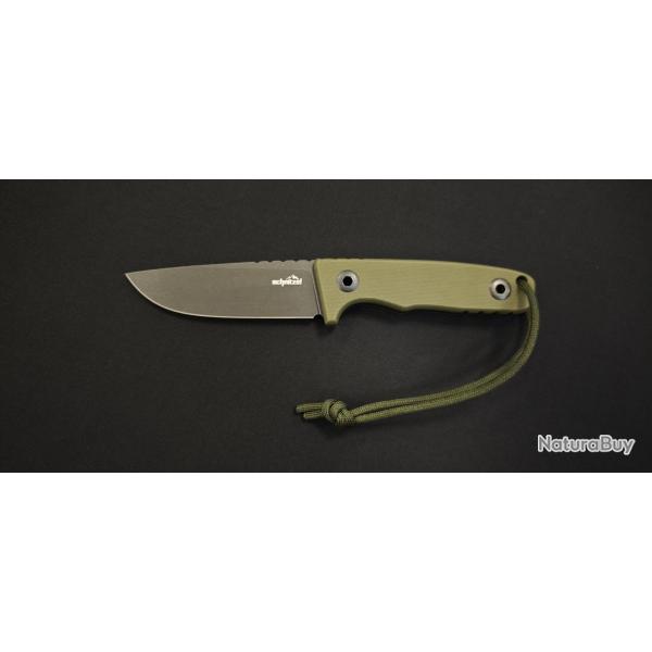 Schnitzel TRI OD : Couteau outdoor/buschcraft - Manche G10 kaki