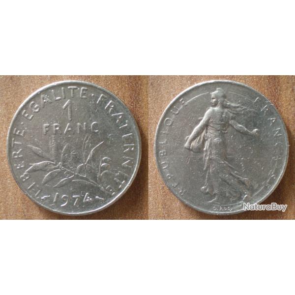 France 1 Franc 1974 Piece Semeuse Francs Nickel
