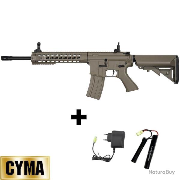 R�plique Airsoft CYMA CM515 AEG M4 Keymod Tan - Fusil �lectrique D�butant 1 Joule