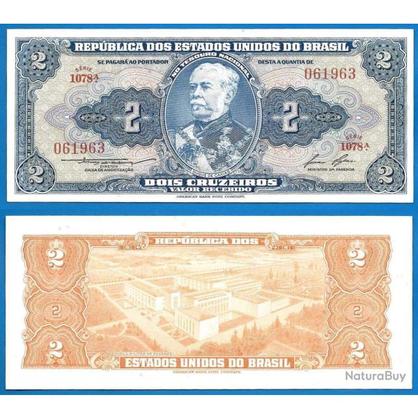 Bresil 2 Cruzeiros 1954 a 1958 Sign 6 Billet Cruzeiro