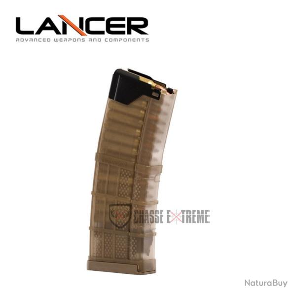 Chargeur LANCER 30cps Cal 5.56 mm Translucide Dark Earth